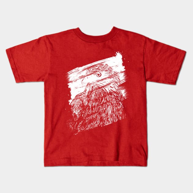 d brushed Eagle Kids T-Shirt by Pradeep Chauhan